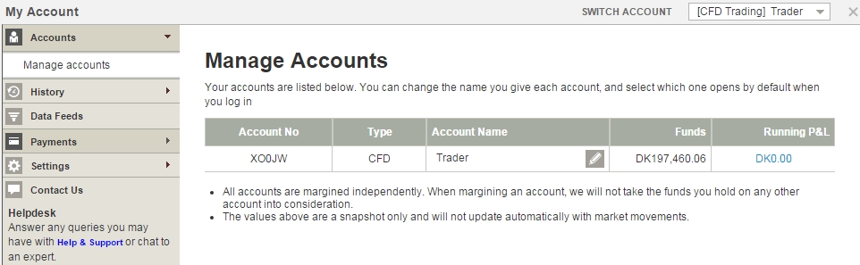 manage account